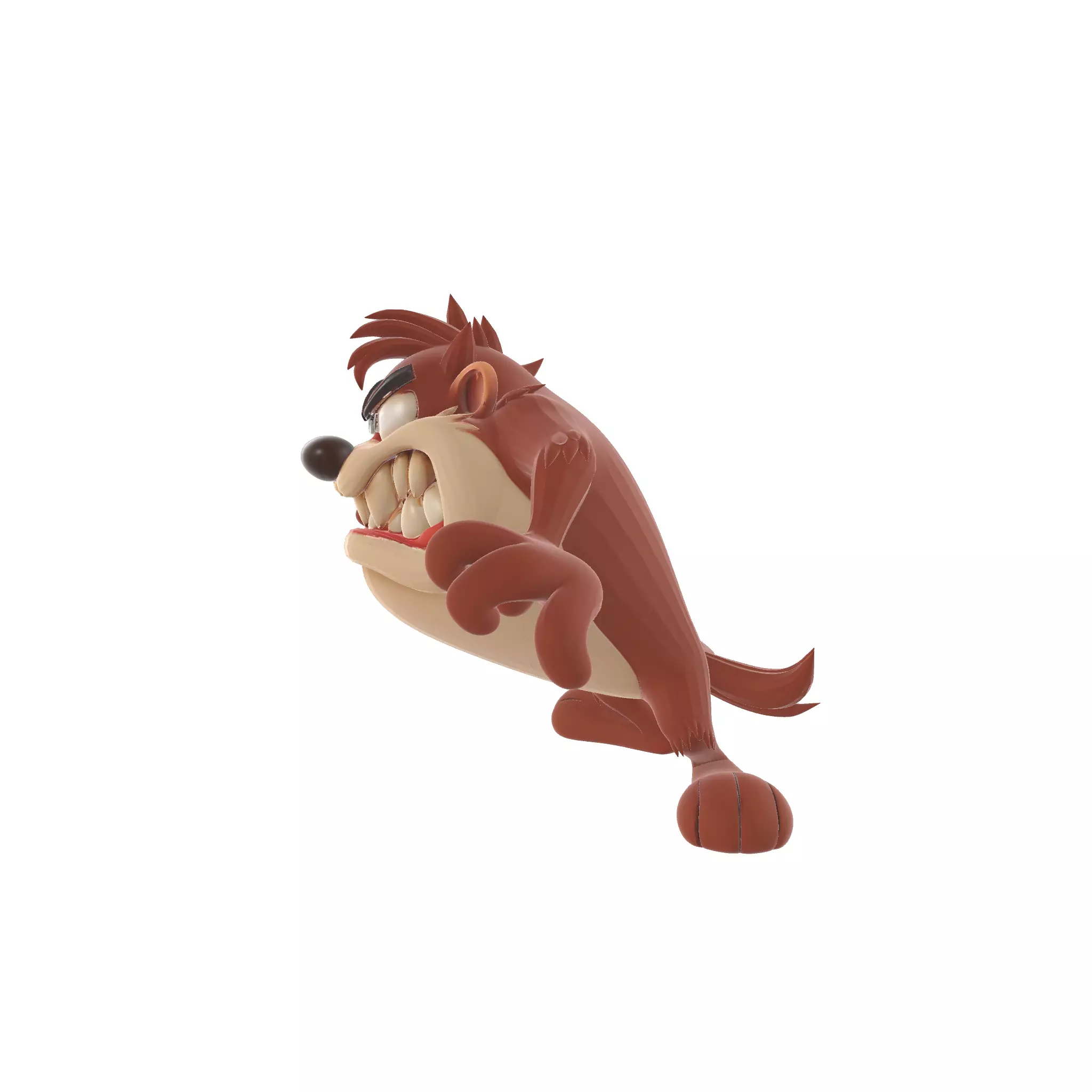 Furious Cartoon Tasmanian Devil Looney Spin Character Figure 3D print model_3