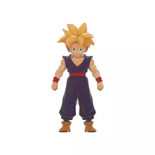 Super Saiyan Gohan Stylized Anime 3D print model