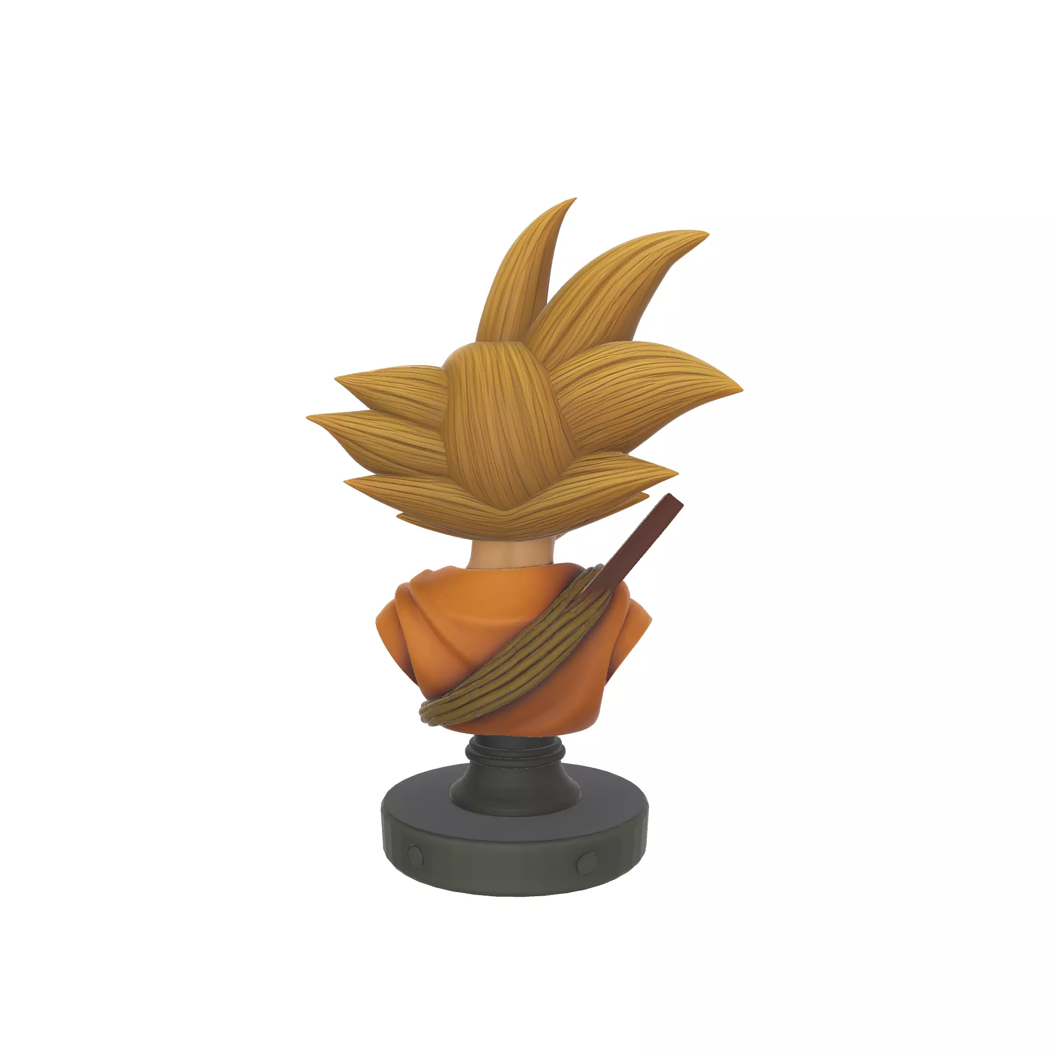 Goku Chibi Bust Super Saiyan Anime Statue 3D print model_3