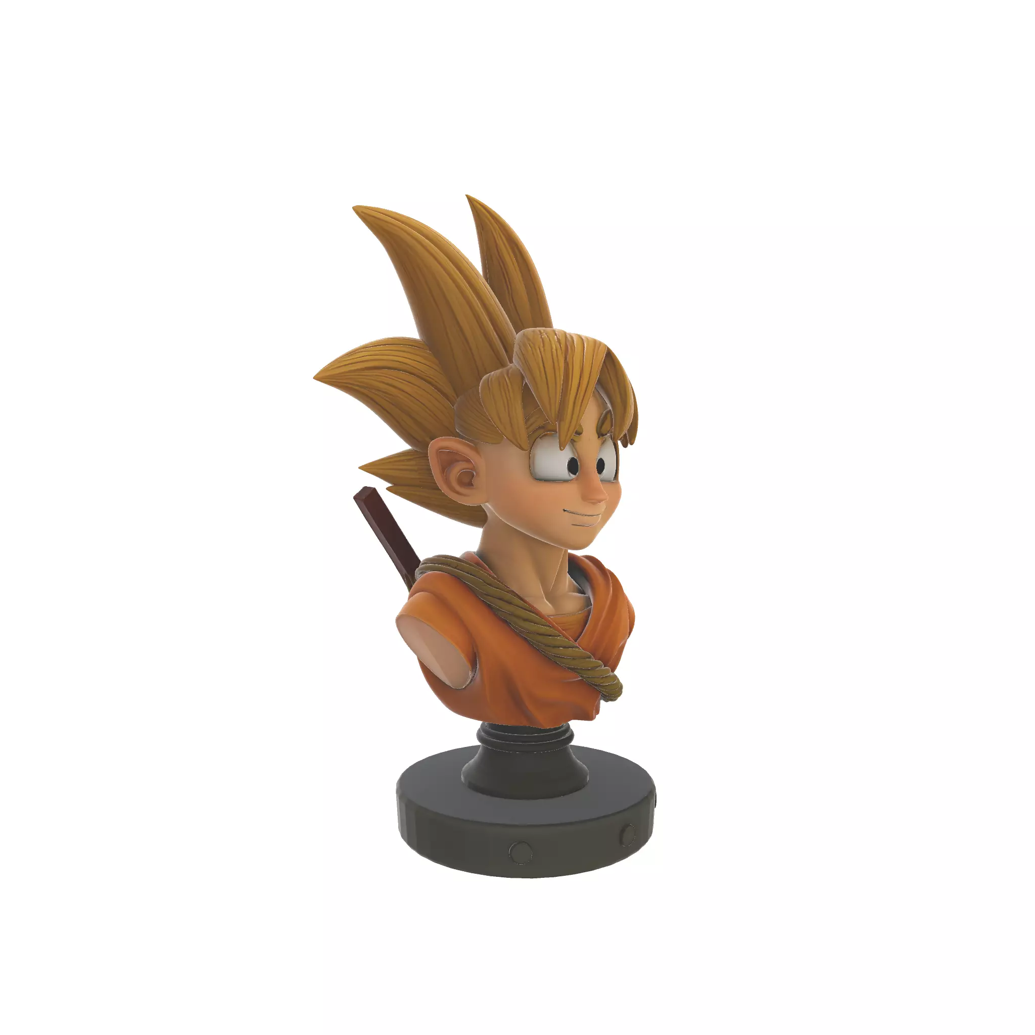 Goku Chibi Bust Super Saiyan Anime Statue 3D print model_1