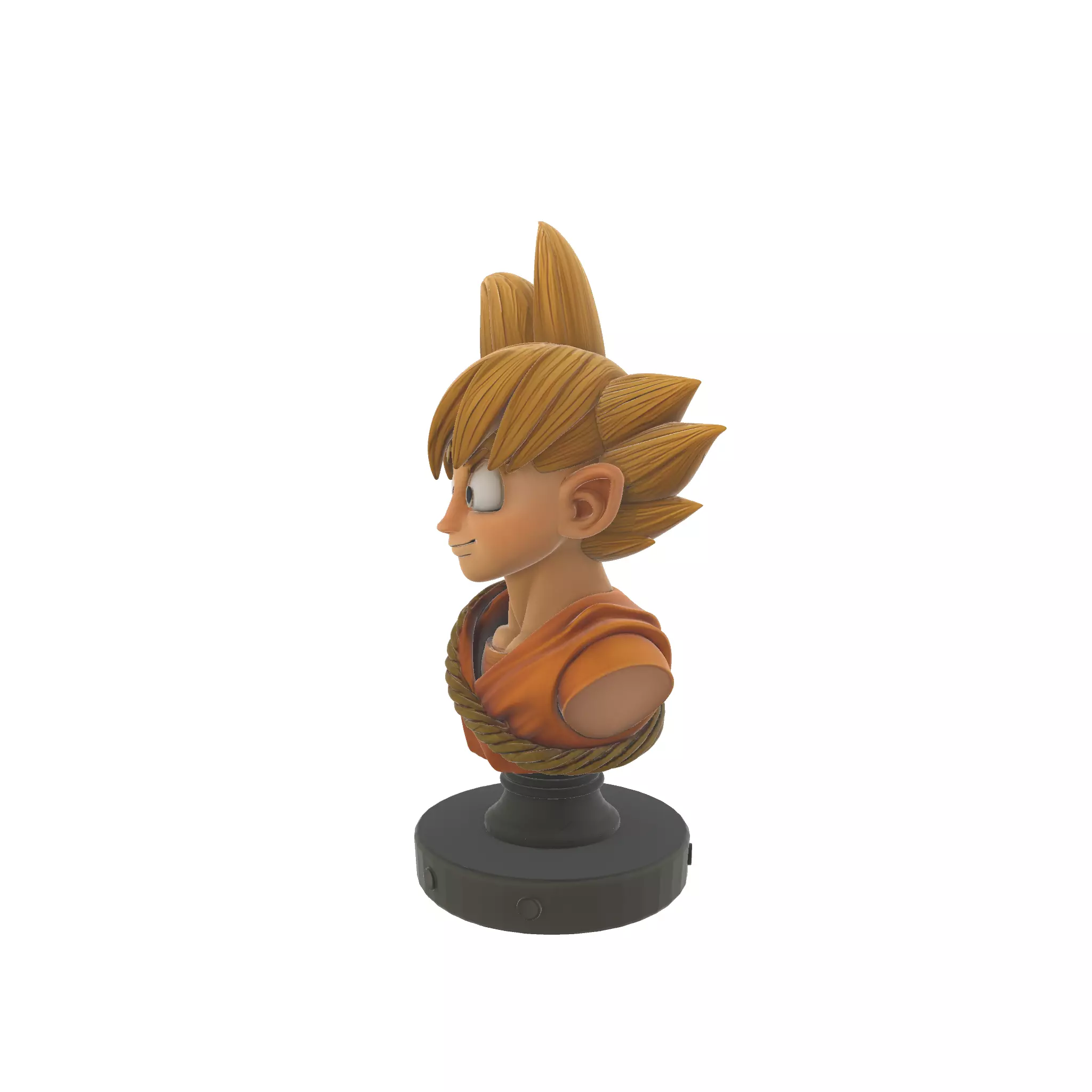 Goku Chibi Bust Super Saiyan Anime Statue 3D print model_2