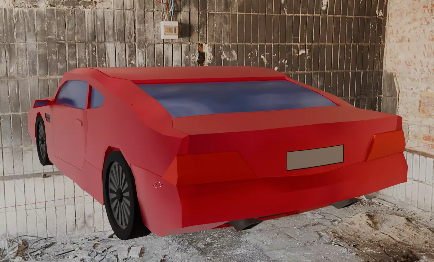 Aston Martin DB9 Car Low Poly Low-poly 3D model_2