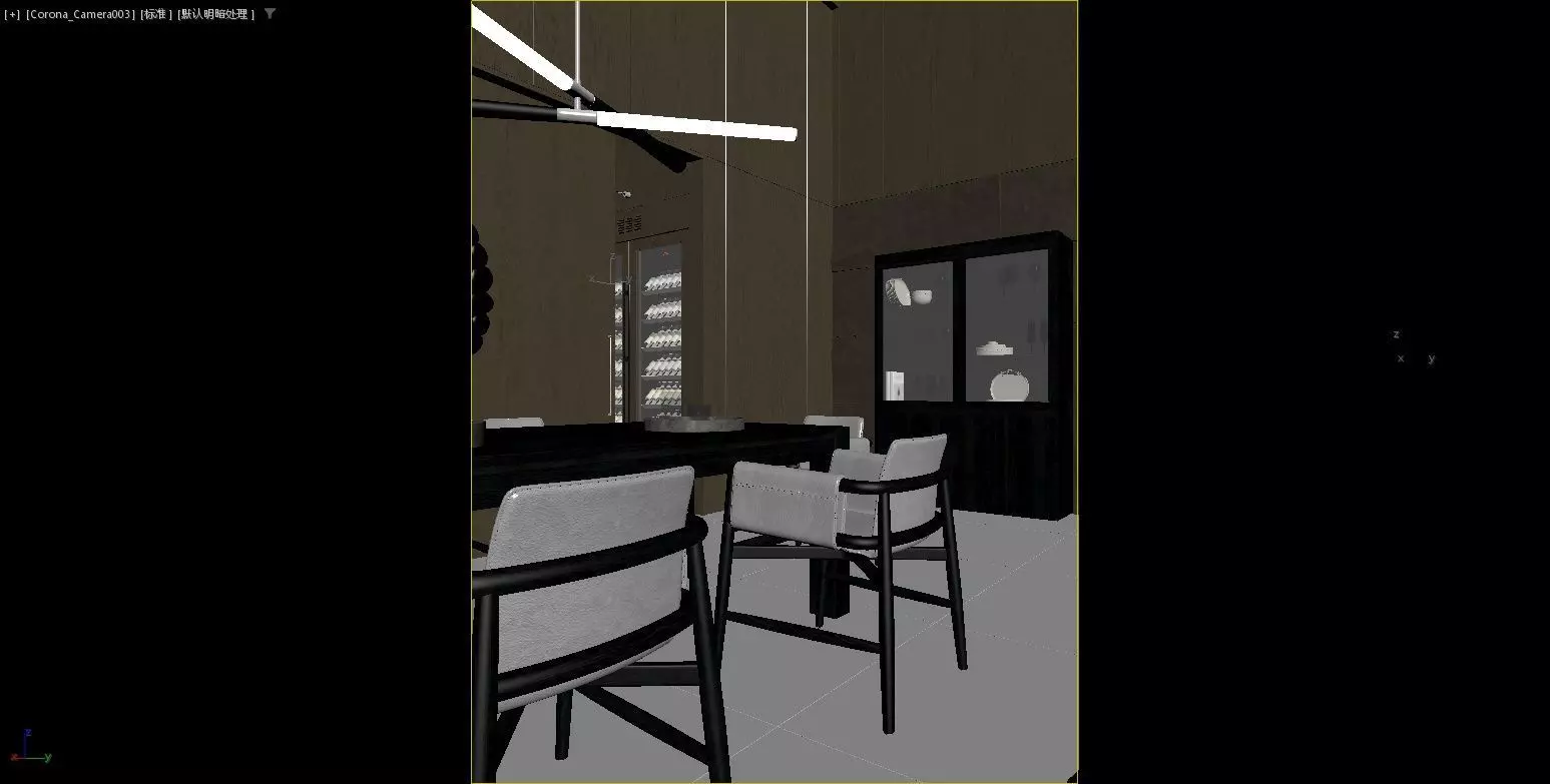 Villa s living room and dining room 3D model_20