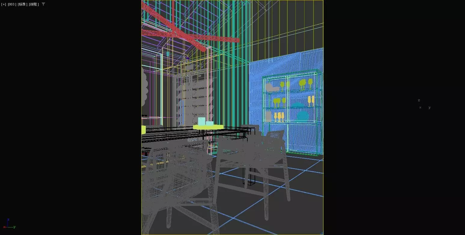 Villa s living room and dining room 3D model_17