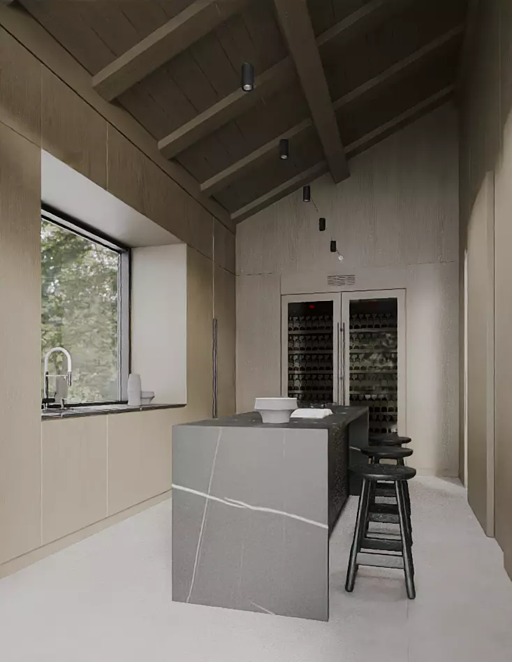 Villa s living room and dining room 3D model_1