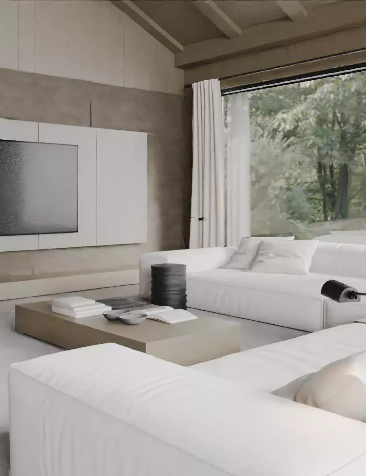 Villa s living room and dining room 3D model_8