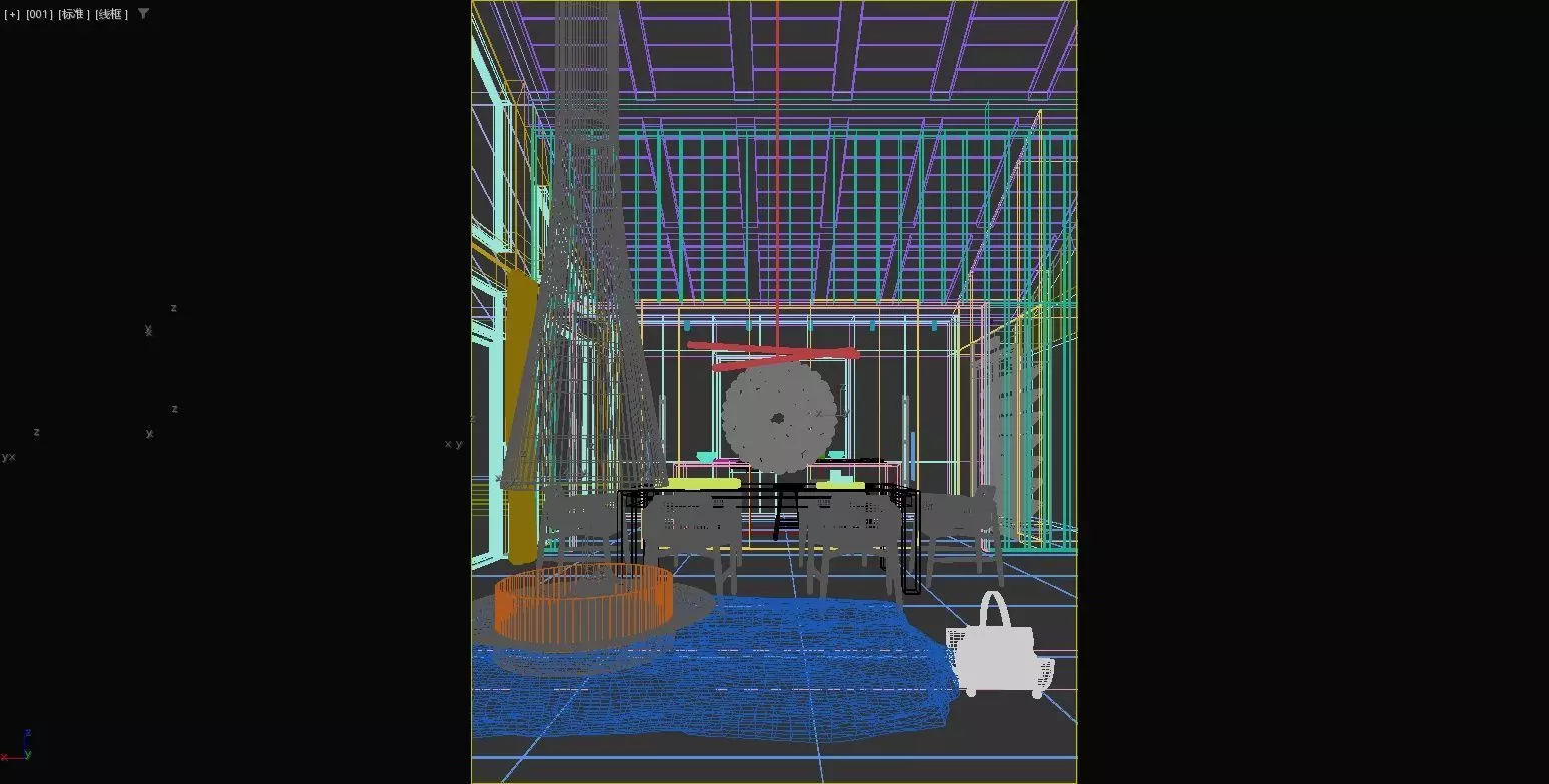 Villa s living room and dining room 3D model_10