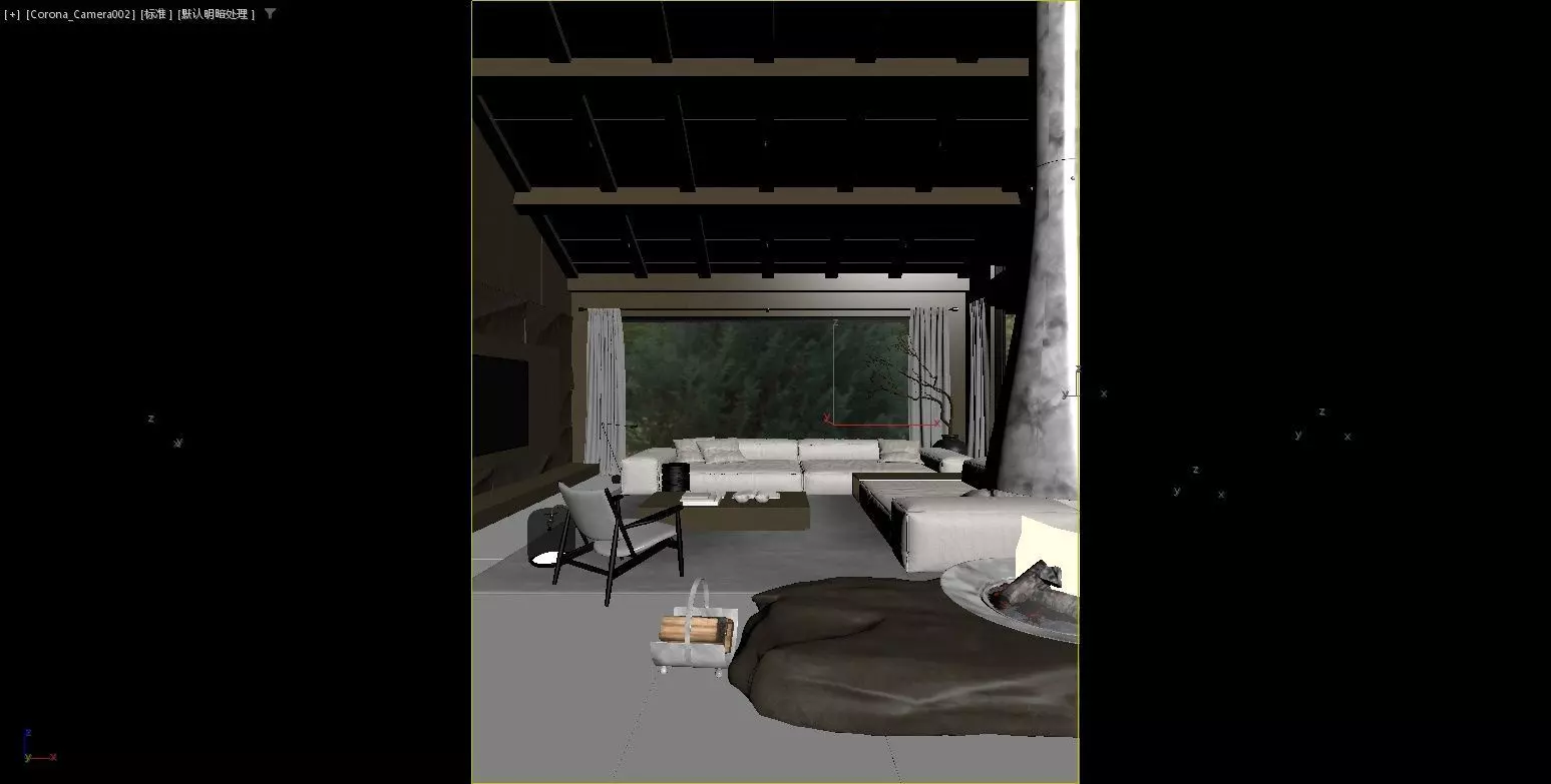 Villa s living room and dining room 3D model_23