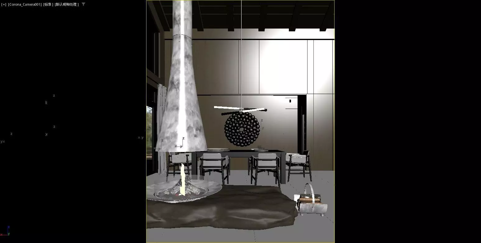 Villa s living room and dining room 3D model_25