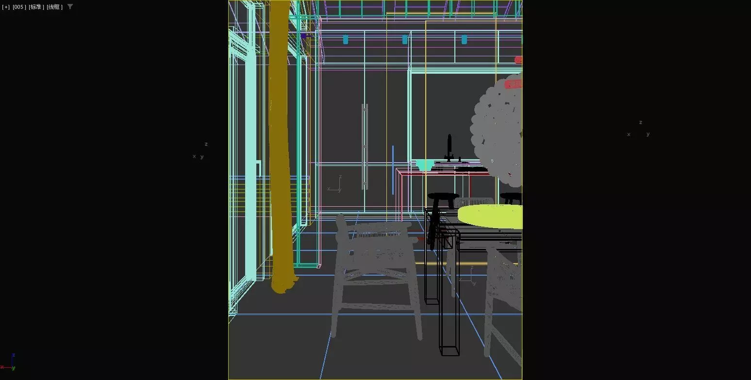 Villa s living room and dining room 3D model_21