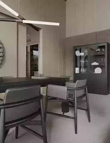 Villa s living room and dining room 3D model