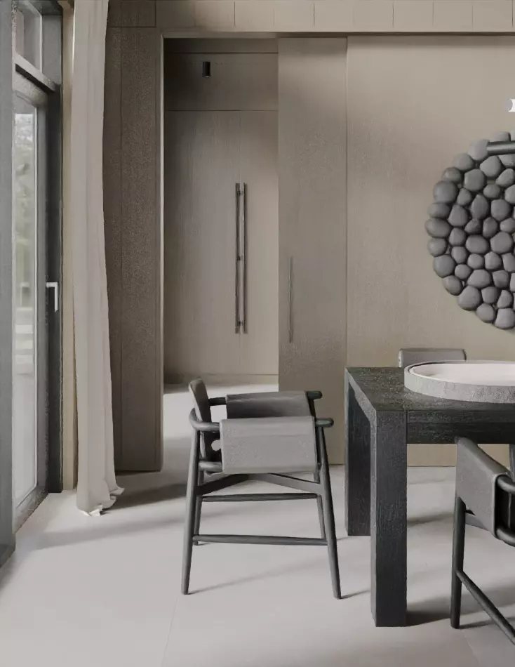 Villa s living room and dining room 3D model_5