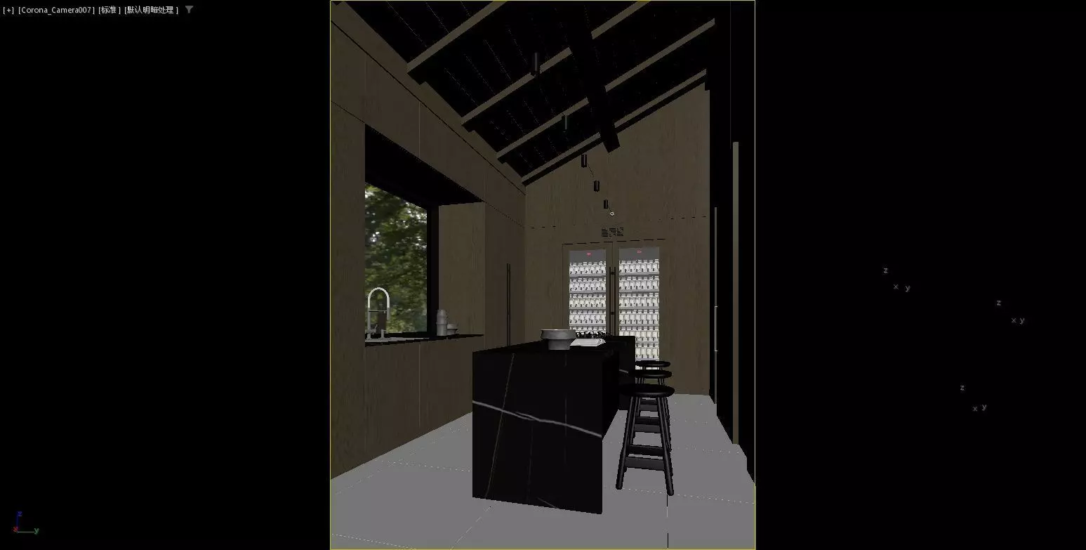 Villa s living room and dining room 3D model_24