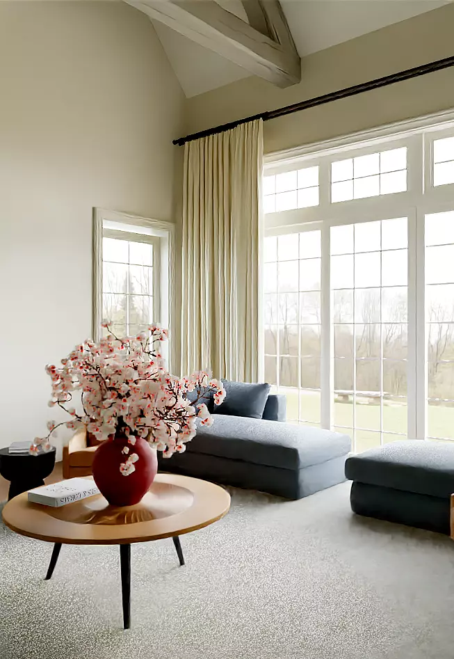 Modern French-style dining room and living room 3D model_1