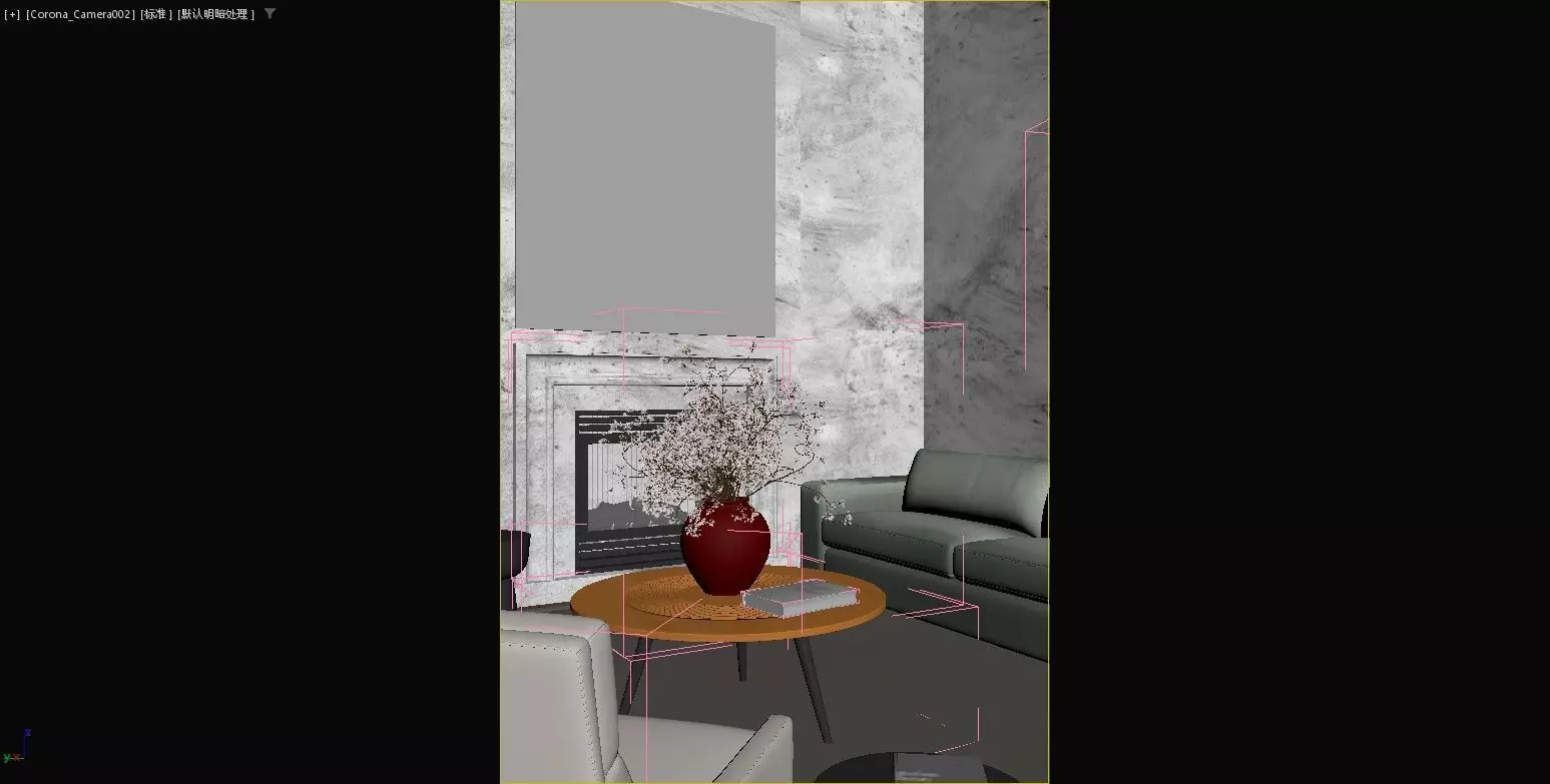 Modern French-style dining room and living room 3D model_9