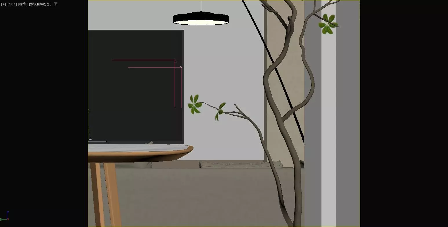 Modern living room and dining area 3D model_18