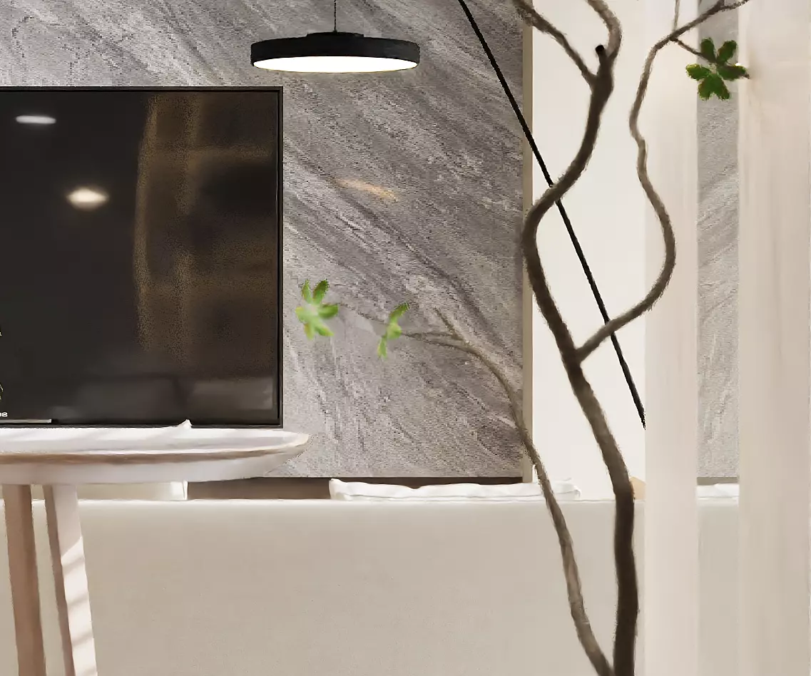 Modern living room and dining area 3D model_5