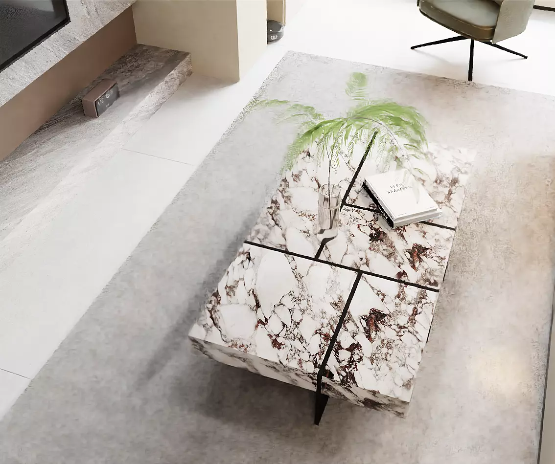 Modern living room and dining area 3D model_4