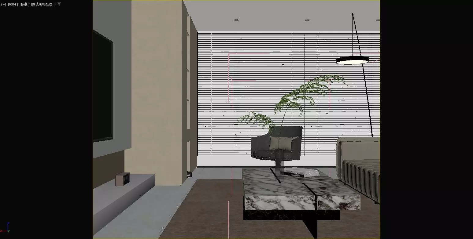 Modern living room and dining area 3D model_17