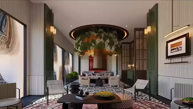 Clubhouse lounge 3D model