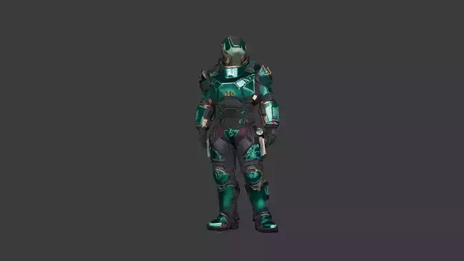 Space Agent  Sci-Fi Character 3D Model 
