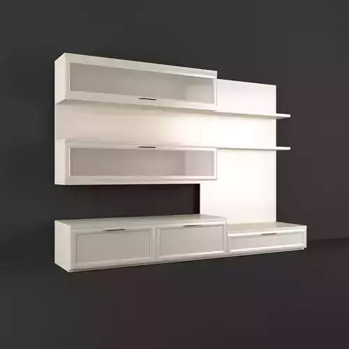 TV Media Wall Unit 3 3D model