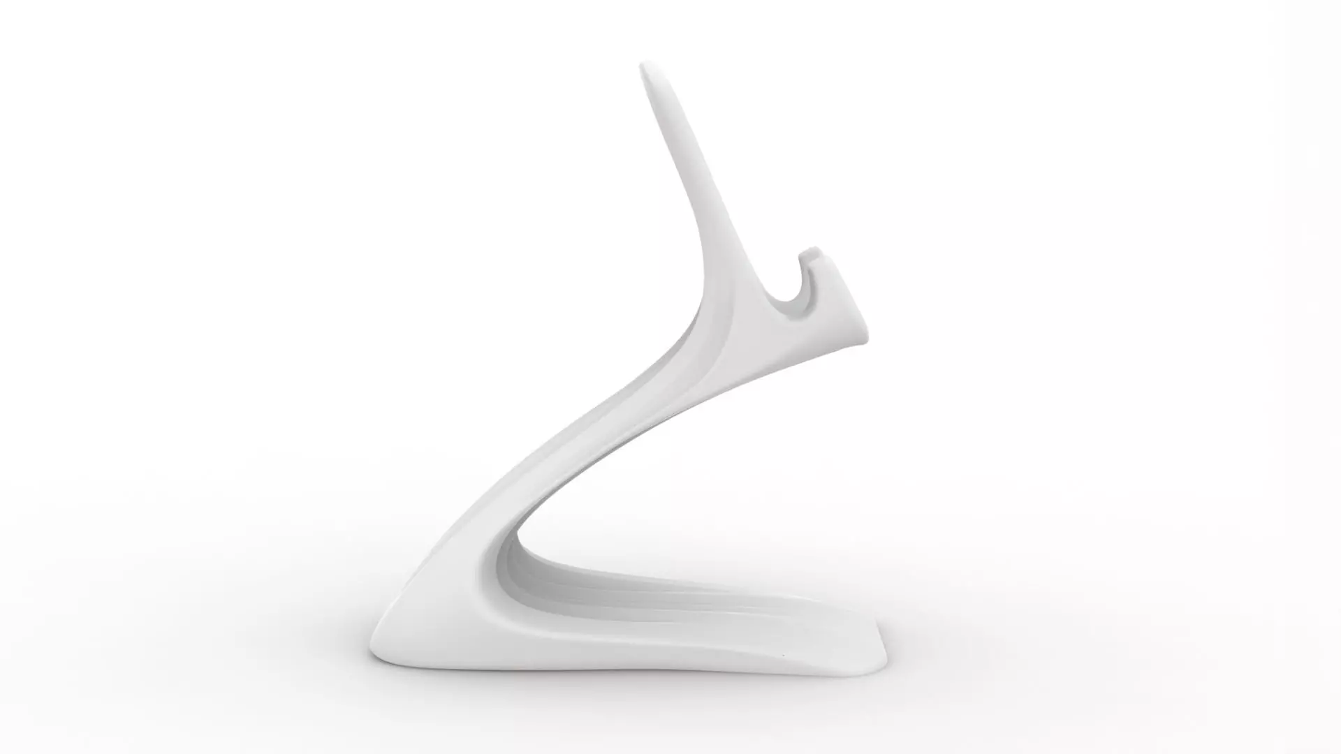 Curved Base Phone Stand 3D print model_6
