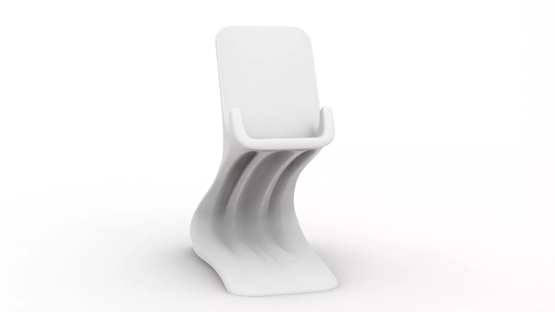 Curved Base Phone Stand 3D print model_8