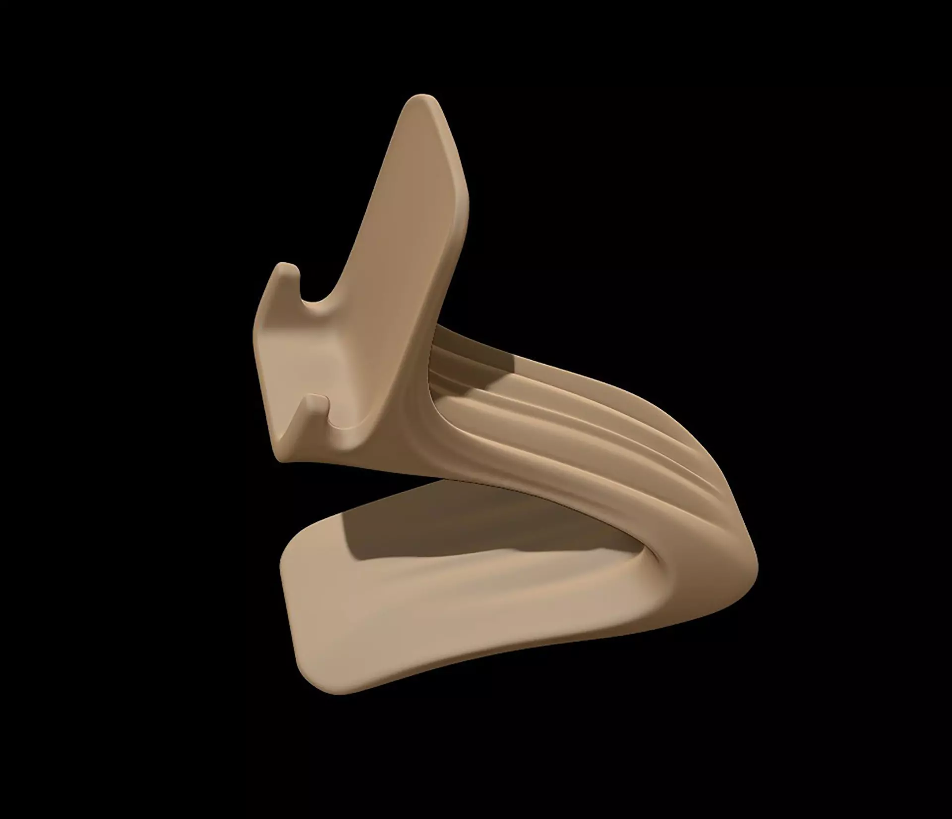 Curved Base Phone Stand 3D print model_4