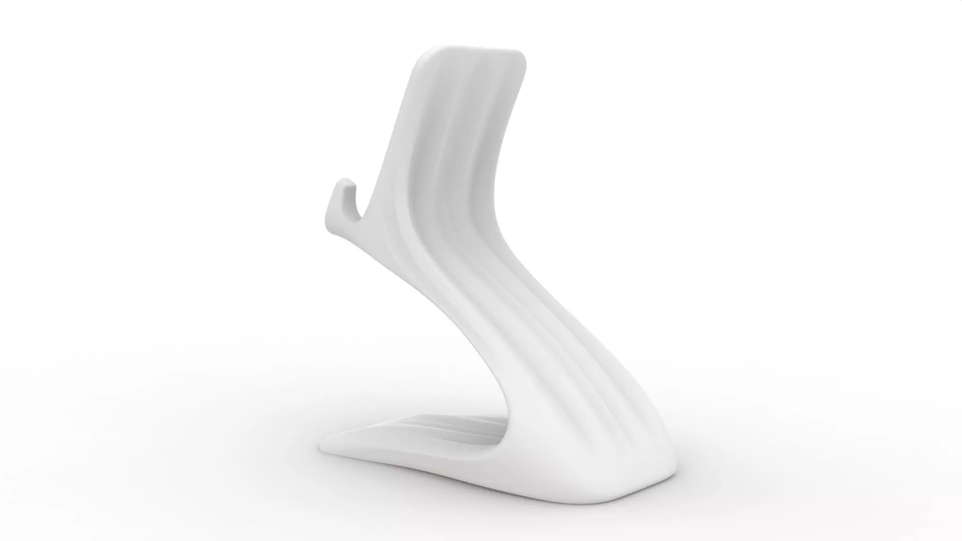 Curved Base Phone Stand 3D print model_3