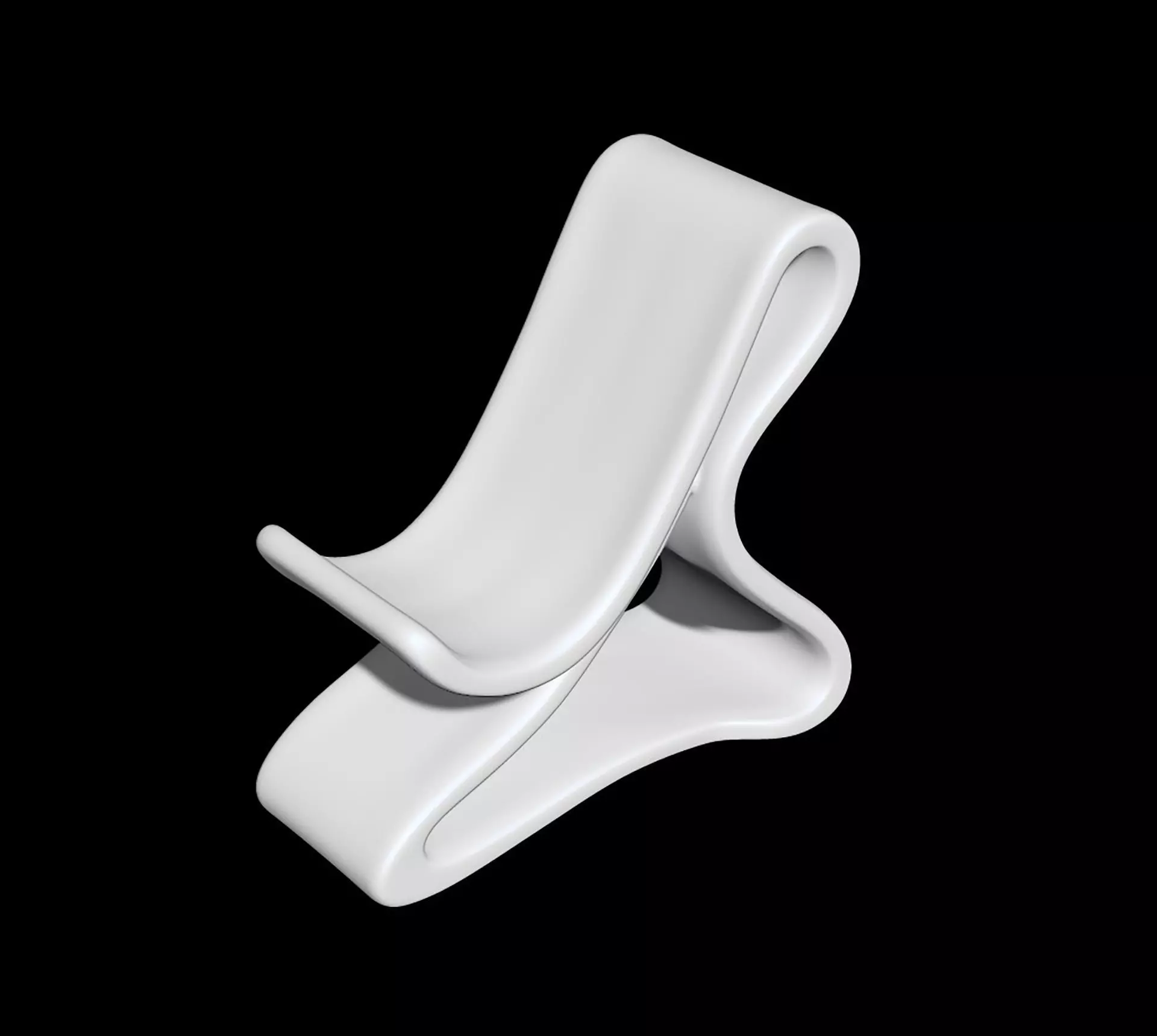 Curved Base Phone Stand 3D print model_8