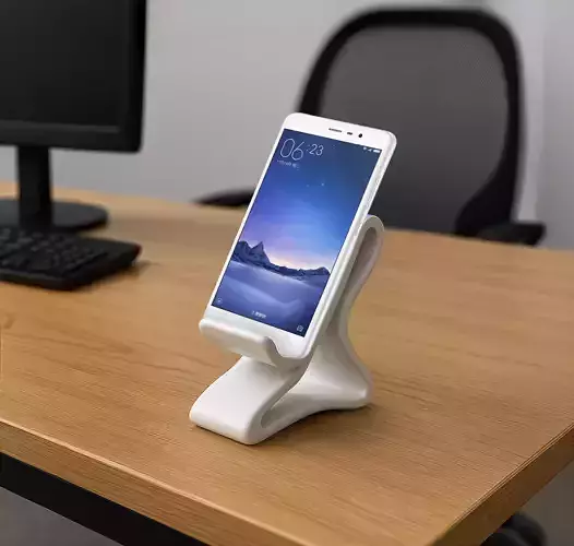 Curved Base Phone Stand 3D print model