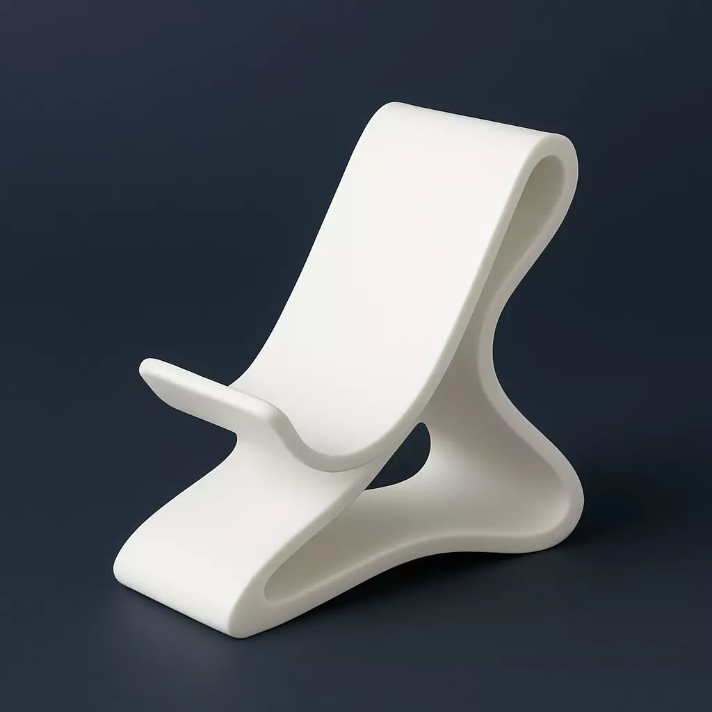 Curved Base Phone Stand 3D print model_11