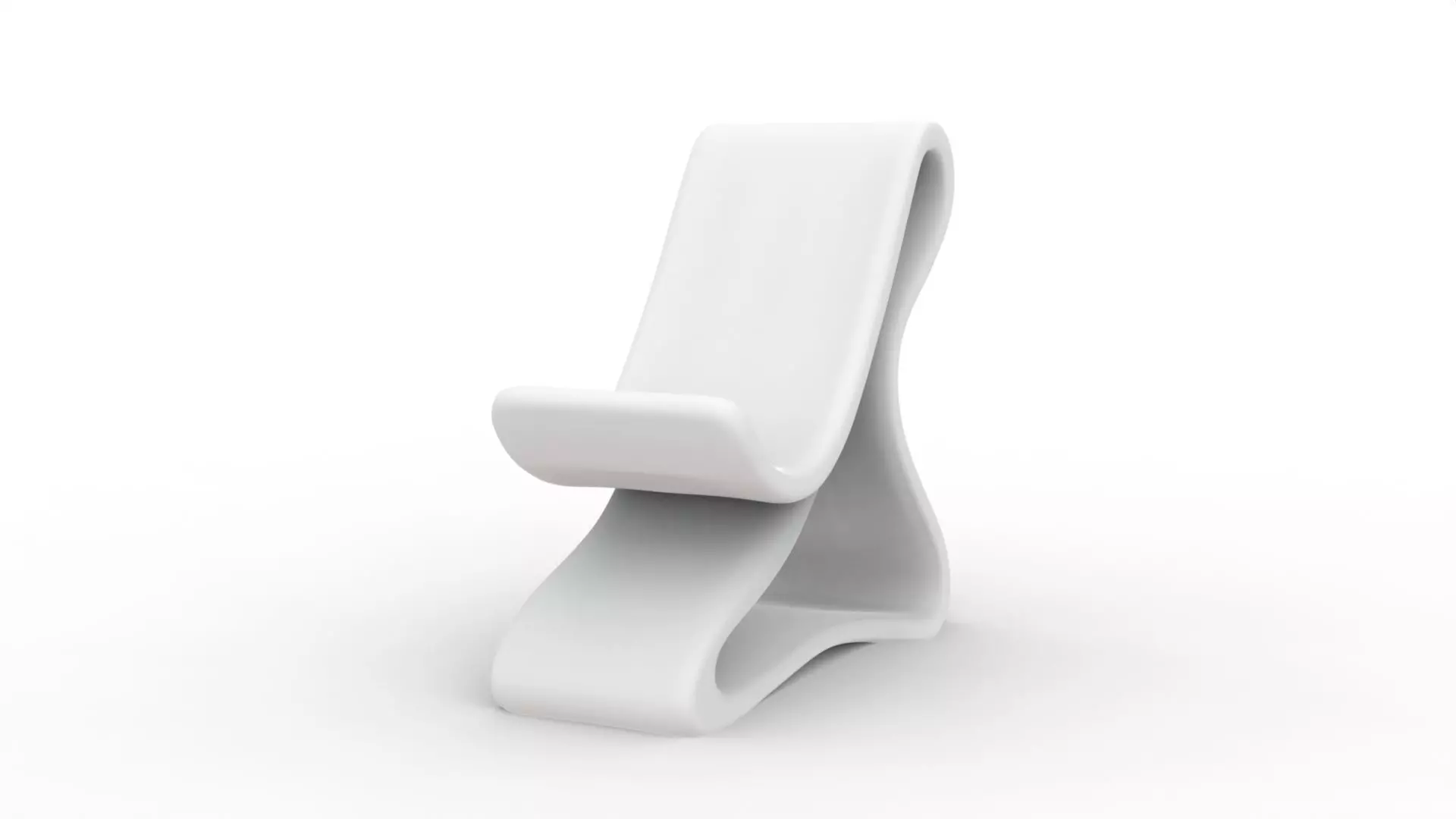 Curved Base Phone Stand 3D print model_3