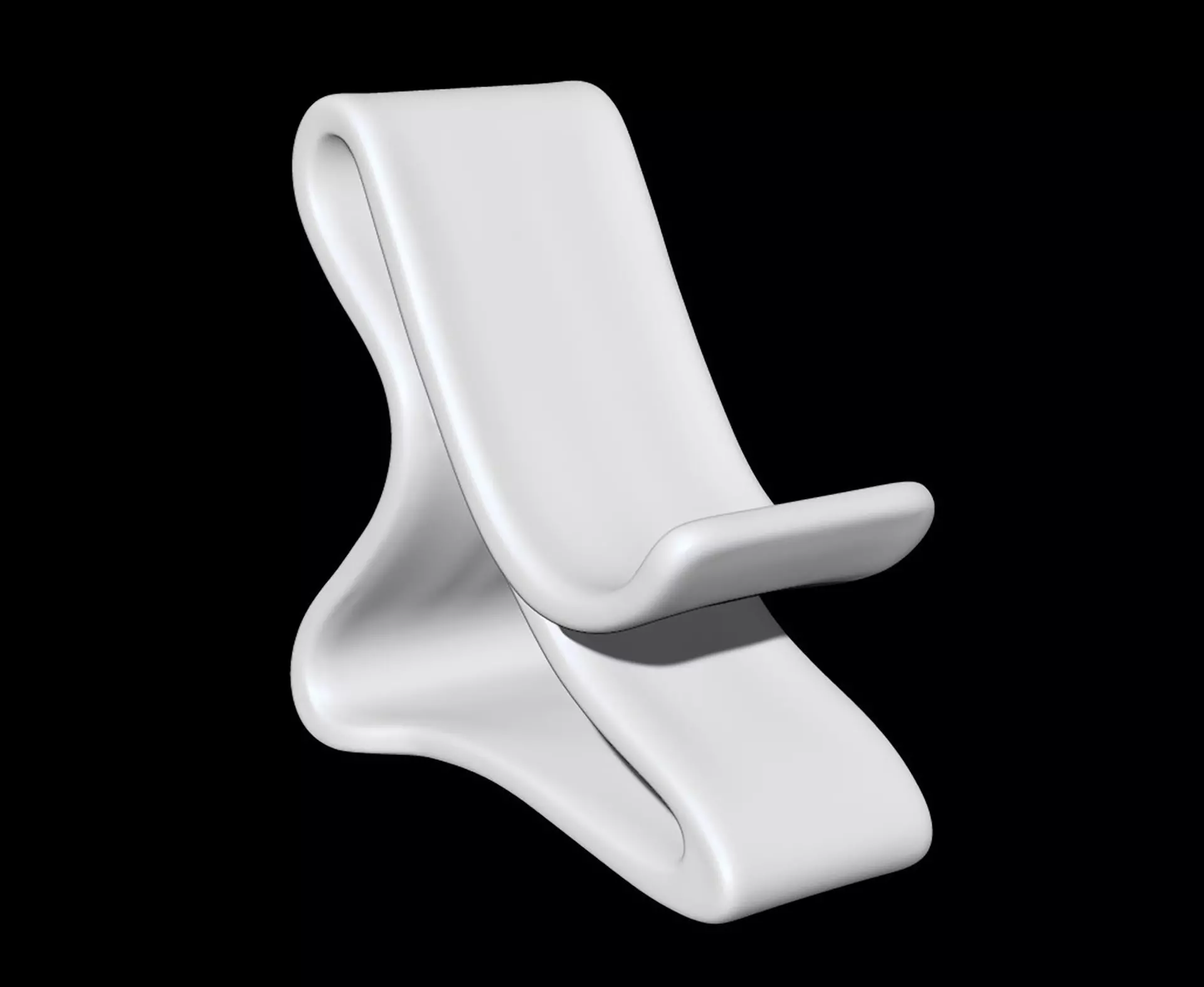 Curved Base Phone Stand 3D print model_1