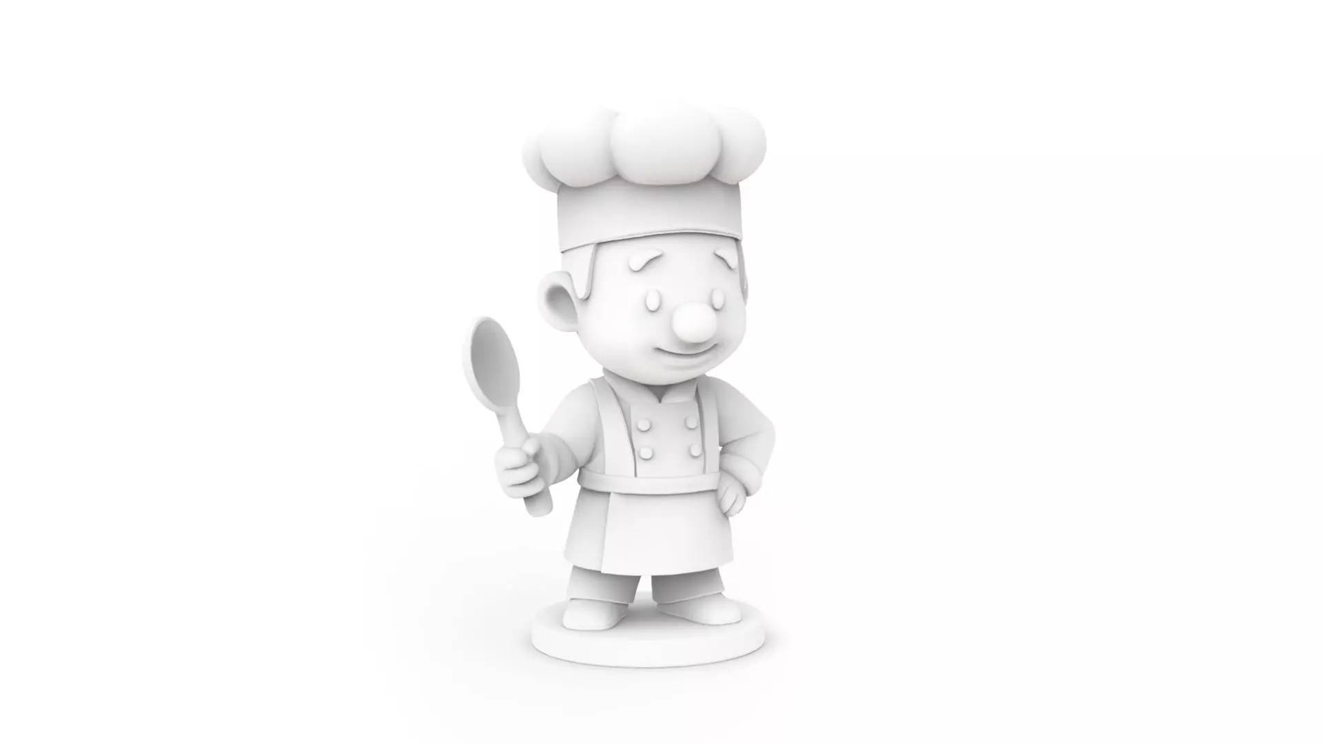 Cartoon Chef Figurine 3D print model_1