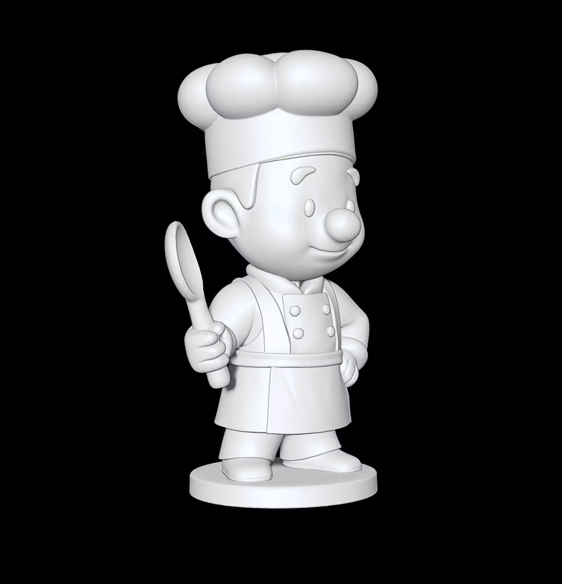 Cartoon Chef Figurine 3D print model_5