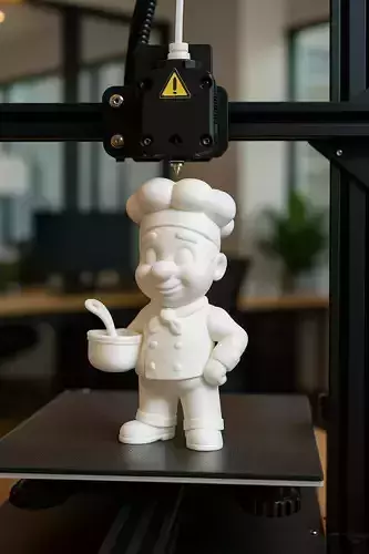 Chef Holding Pot 3D Model 3D print model