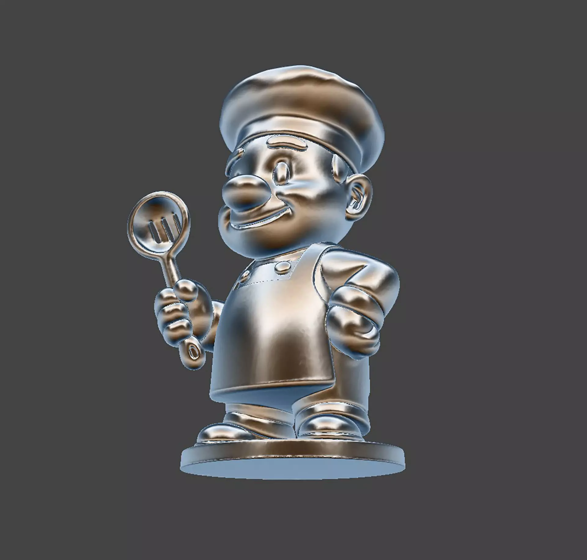 Cartoon Chef 3D Model 3D print model_5