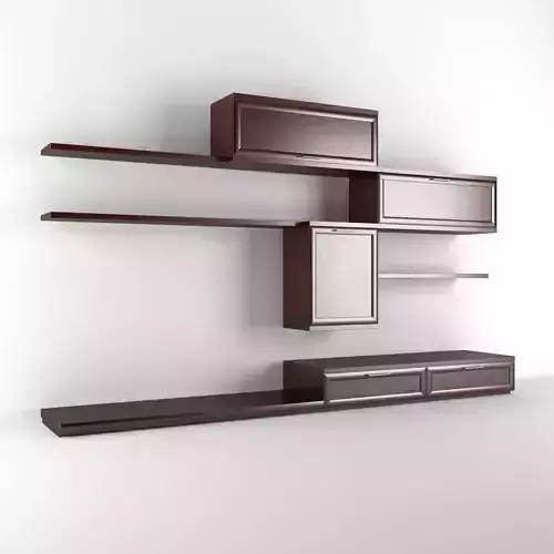 TV Media Wall Unit 10 3D model