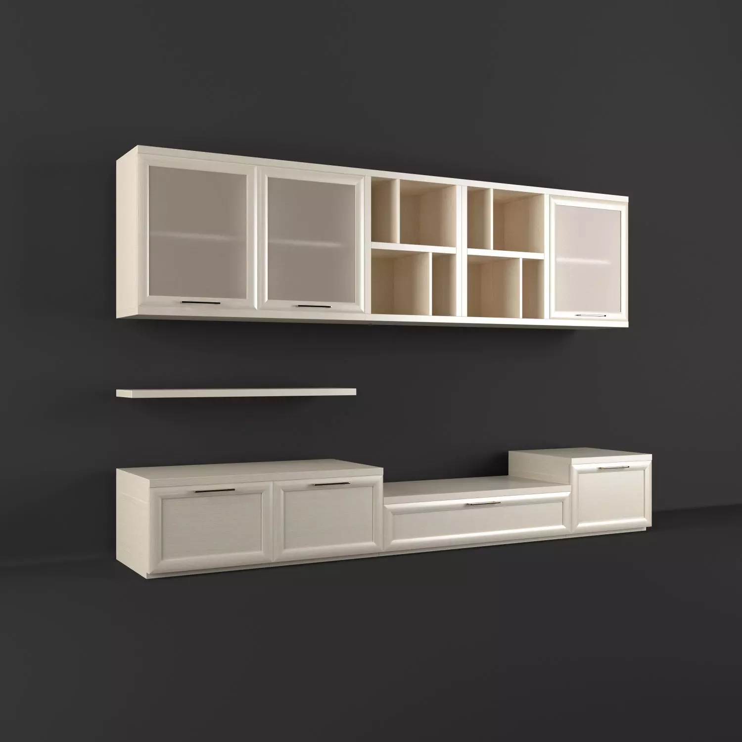 TV Media Wall Unit 11 3D model_0