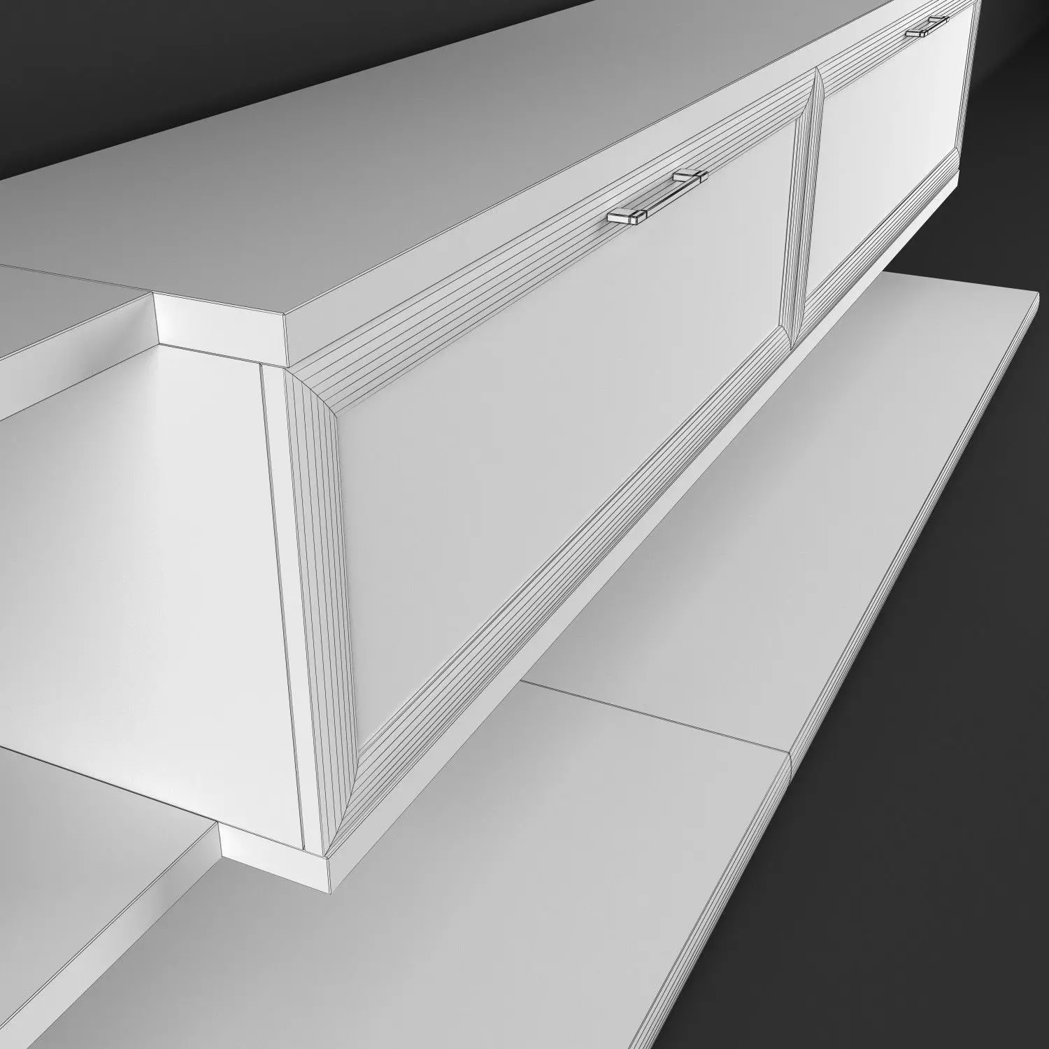 TV Media Wall Unit 12 3D model_3