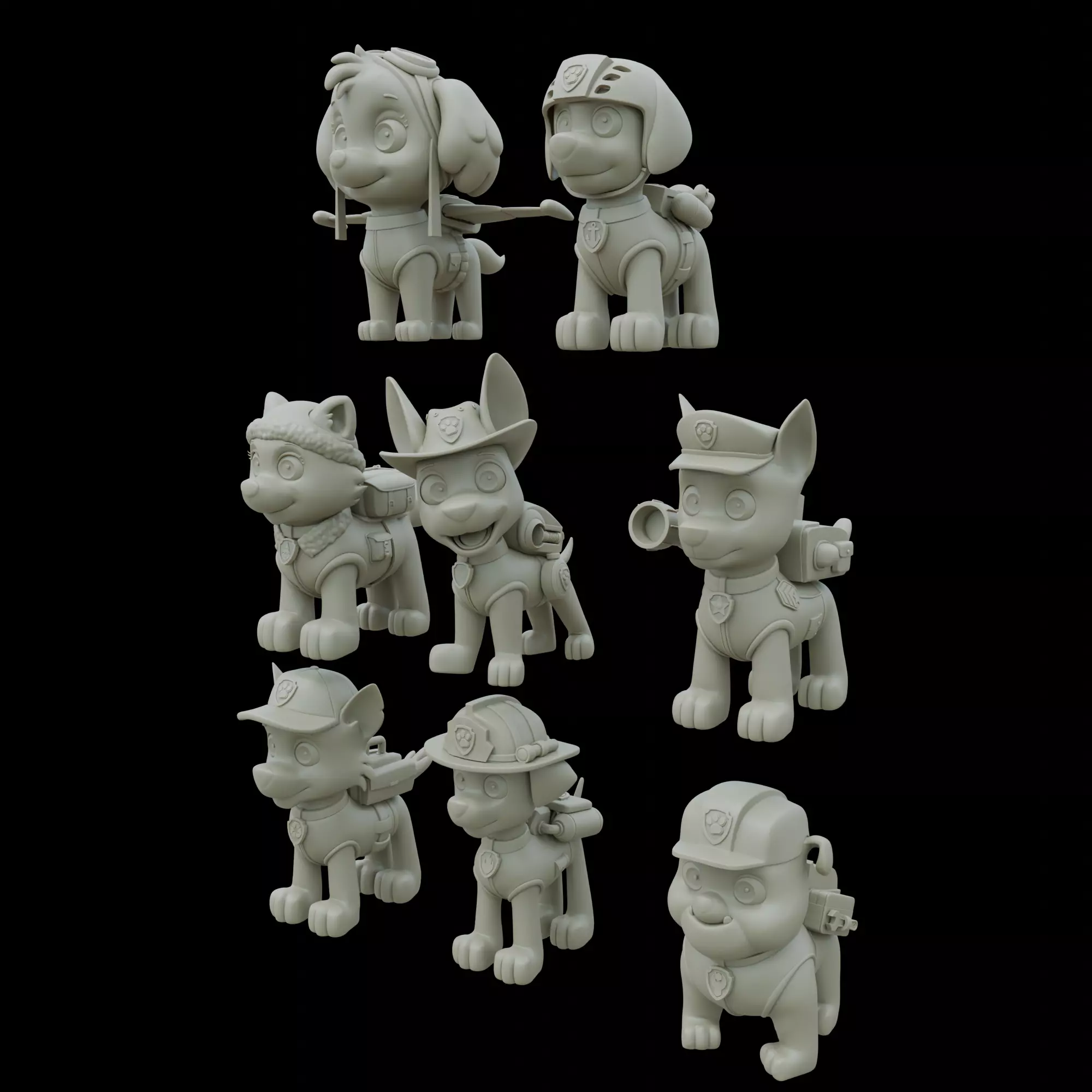 Paw Patrol Full Collection High Quality STL Pack 8 Characters 3D print model_1