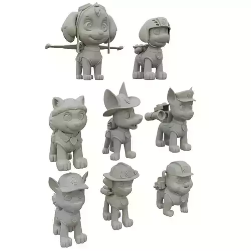 Paw Patrol Full Collection High Quality STL Pack  8 Characters 3D print model