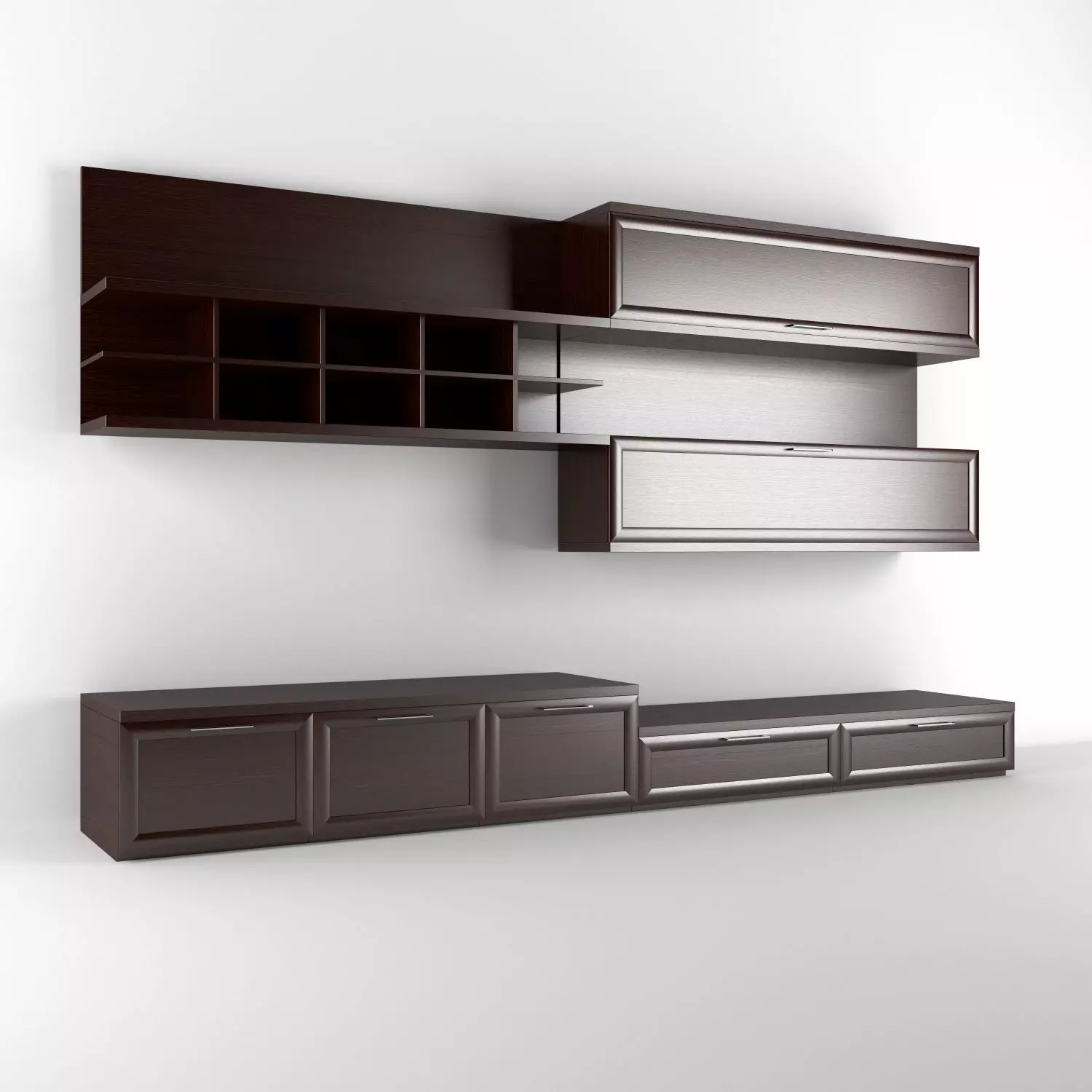 TV Media Wall Unit 16 3D model_0
