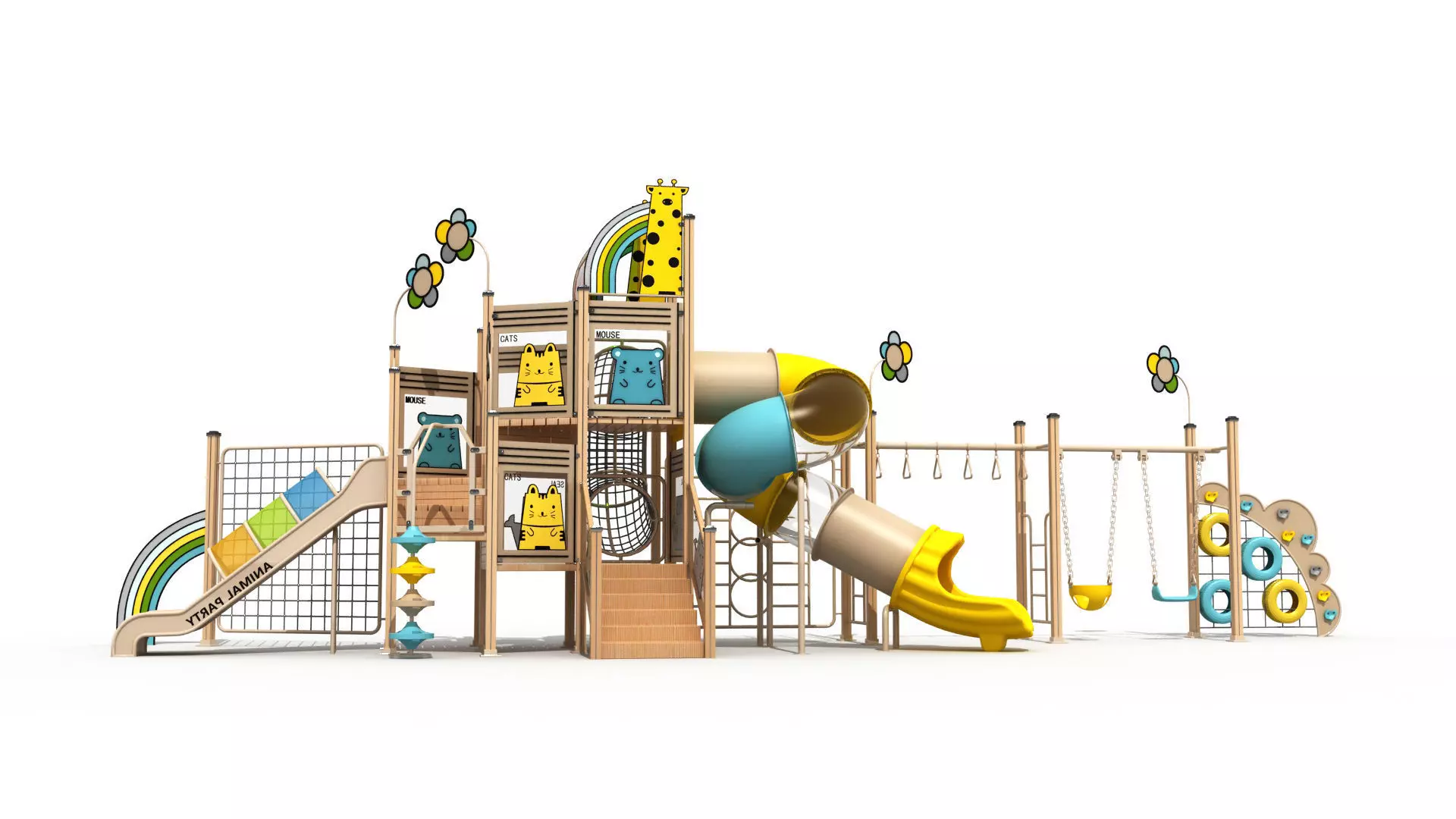 Outdoor slide and climbing playground 3D model_2