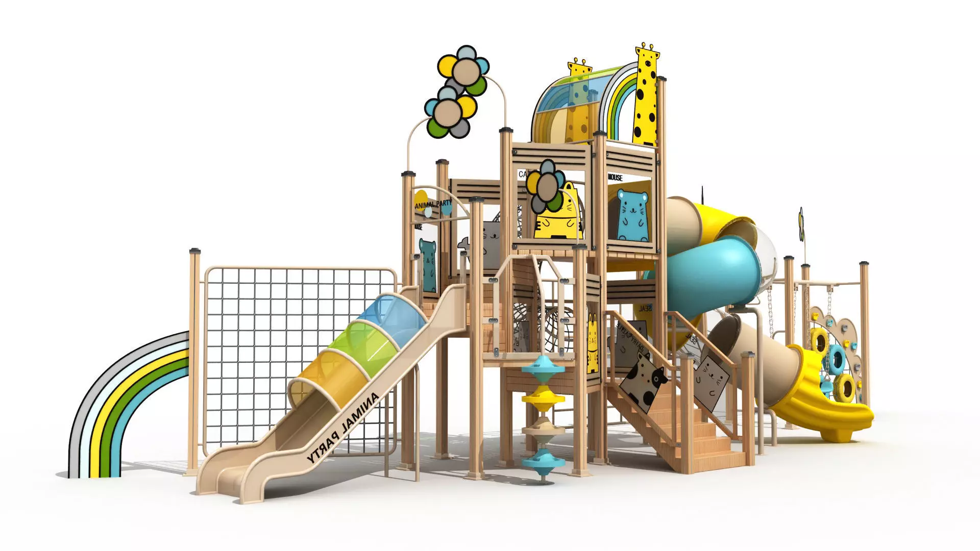 Outdoor slide and climbing playground 3D model_3