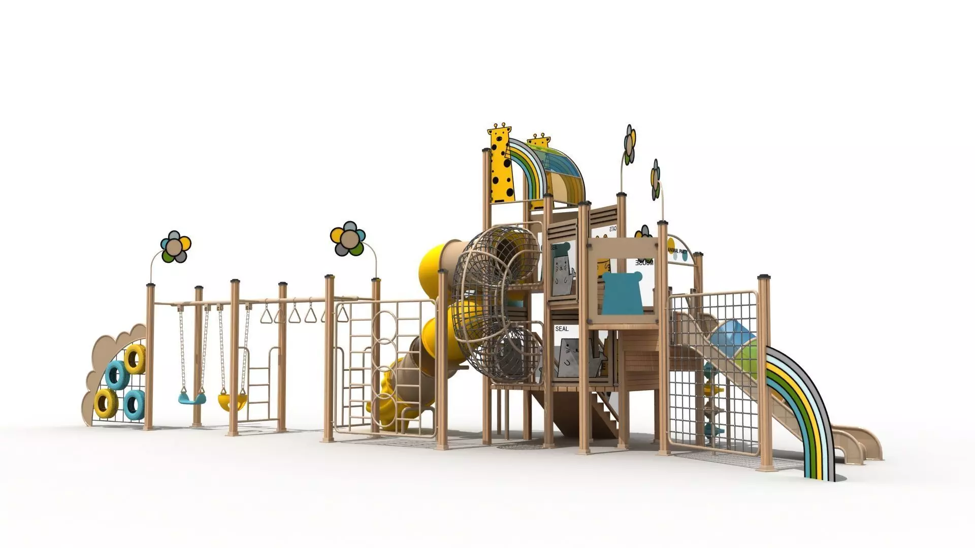 Outdoor slide and climbing playground 3D model_6