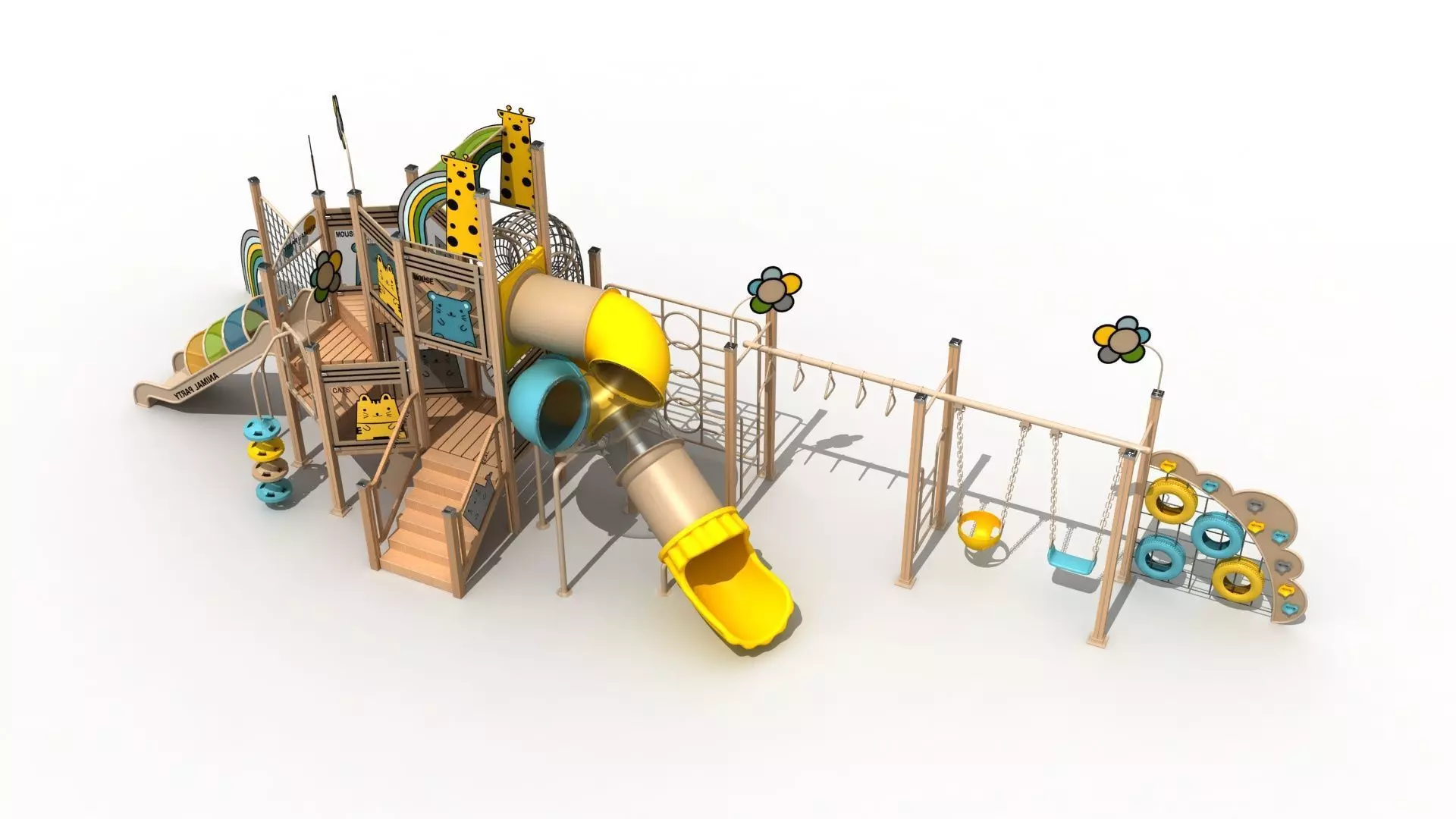 Outdoor slide and climbing playground 3D model_7