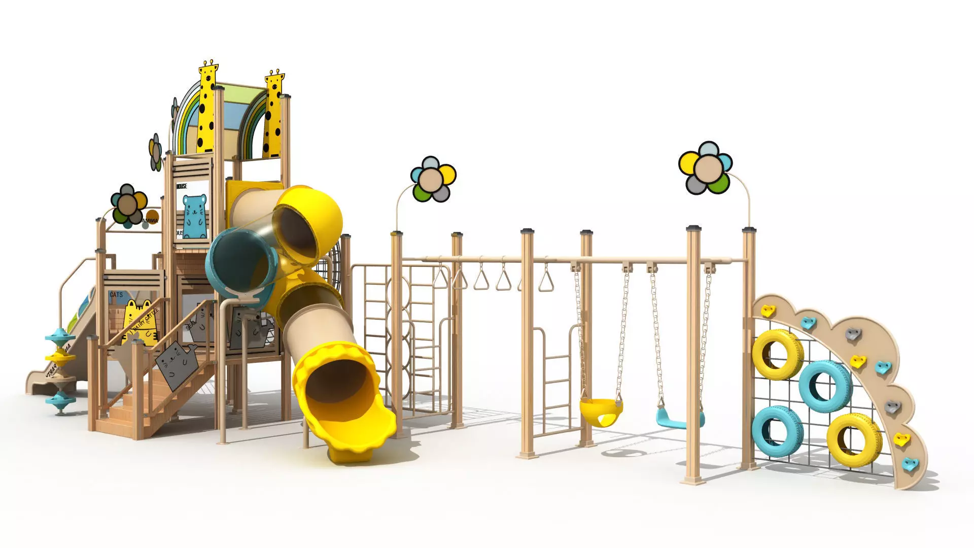Outdoor slide and climbing playground 3D model_4